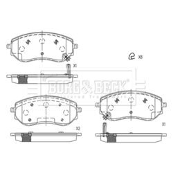 Sada brzdových platničiek kotúčovej brzdy BORG & BECK BBP2813 - obr. 1