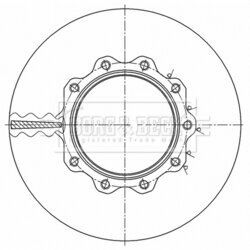 Brzdový kotúč BORG & BECK BBD32637