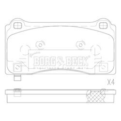 Sada brzdových platničiek kotúčovej brzdy BORG & BECK BBP2824 - obr. 1