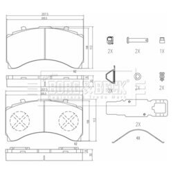 Sada brzdových platničiek kotúčovej brzdy BORG & BECK BBP33009