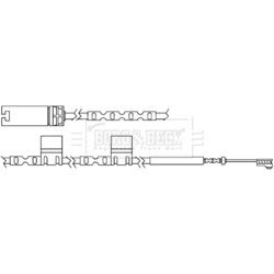 Výstražný kontakt opotrebenia brzdového obloženia BORG & BECK BWL3053 - obr. 1