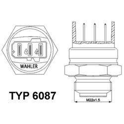 Teplotný spínač ventilátora chladenia WAHLER 6087.87D