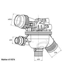 Termostat chladenia WAHLER 411574.102D