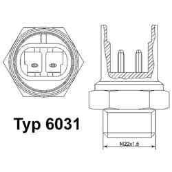 Teplotný spínač ventilátora chladenia WAHLER 6031.100D