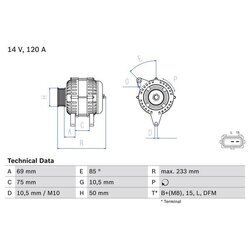 Alternátor BOSCH 0 986 041 810