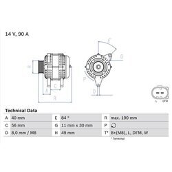 Alternátor BOSCH 0 986 049 640