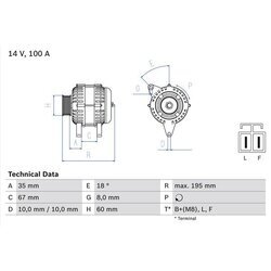 Alternátor BOSCH 0 986 081 150