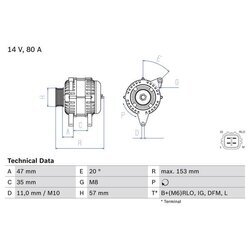 Alternátor BOSCH 0 986 082 470