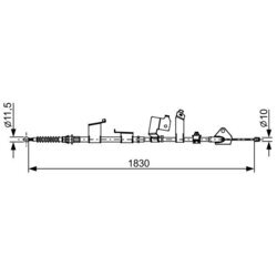 Ťažné lanko parkovacej brzdy BOSCH 1 987 482 652