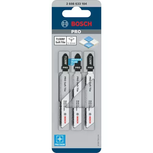 BOSCH List do priamočiarej píly PRO Soft Tile T130RF, 83 mm, 3 ks (3)