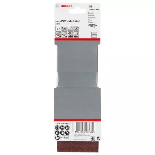 BOSCH Brúsny pás PRO X440, 75 × 457 mm, G40, 3 ks (14)