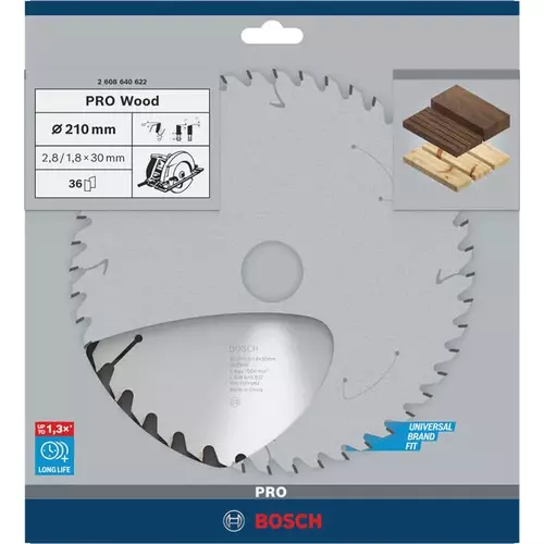 BOSCH Kotúč PRO Wood na drevo pre okružné píly, 210 x 2,8 x 30 mm (4)