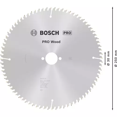 BOSCH Kotúč PRO Wood na drevo pre okružné píly, 250 x 3,2 x 30 mm (5)