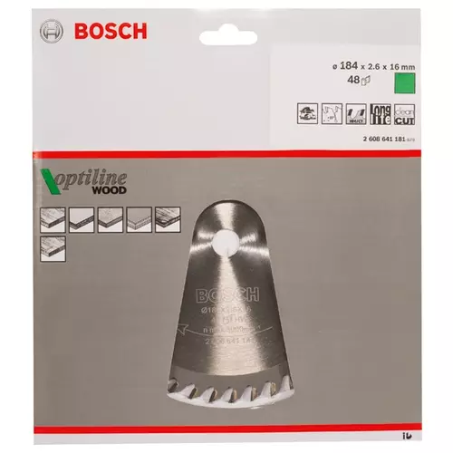 BOSCH Kotúč PRO Wood na drevo pre okružné píly, 184 x 2,6 x 16 mm (20)