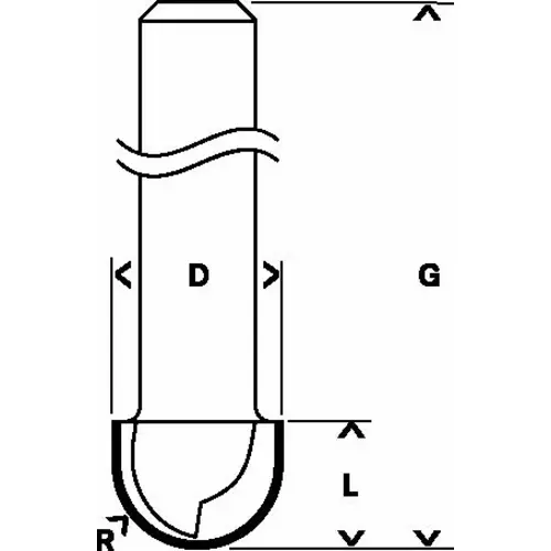 BOSCH Žliabkovacia fréza, 6 mm, r1 = 3,2 mm, d1 = 6,35 mm, l = 9,1 mm, g = 40 mm (5)