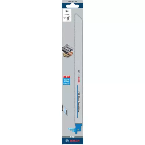 BOSCH Pílový list PRO Metal Demolition S 1225 VF, 1,25 x 19 x 300 mm, 5 ks