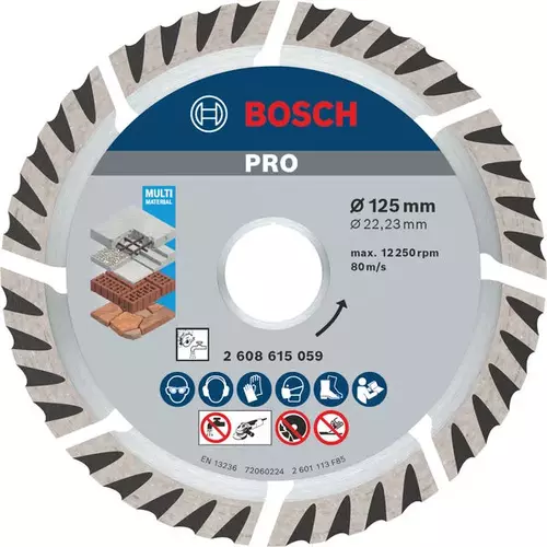 BOSCH Diamantový kotúč PRO Multi Material, 125 x 22,23 mm (6)