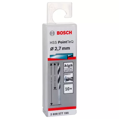 BOSCH Skrutkovitý vrták HSS PointTeQ 2,7 mm