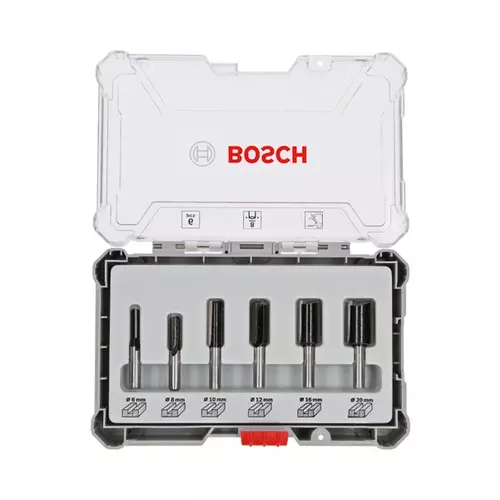 BOSCH Sada frézovacích bitov, rovný 8 mm driek