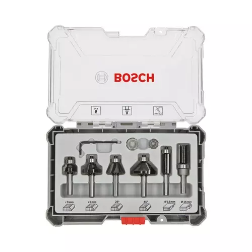 BOSCH Sada frézovacích bitov, zarovnávanie a zaobľovanie, 8 mm driek