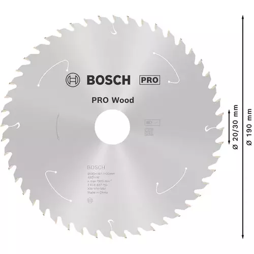 BOSCH Kotúč PRO Wood cordless na drevo pre akumulátorové okružné píly, 190 x 1,6 x 30 mm (5)