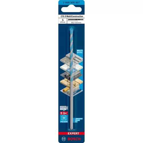 BOSCH Vrták EXPERT CYL-9 MultiConstruction 5 x 90 x 150 mm (3)