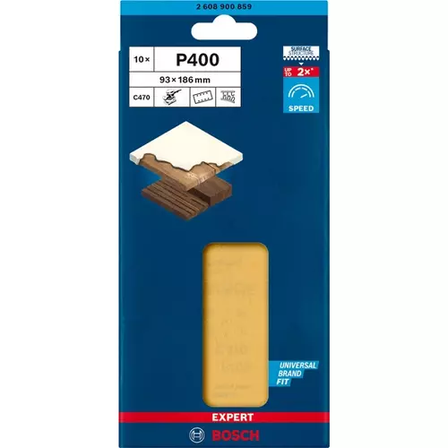 BOSCH Brúsny papier EXPERT C470 s 8 otvormi pre orbitálne brúsky 93 x 186 mm, zrnitosť 400, 10 ks (3)