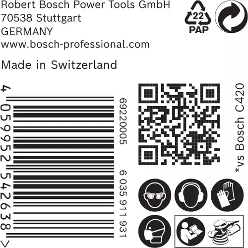 BOSCH Brúsny papier EXPERT C470 so 6 otvormi pre excentrické brúsky, 150 mm, zrnitosť 400, 50 ks (6)