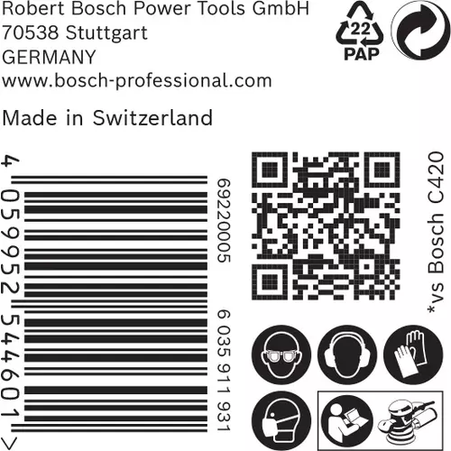 BOSCH Brúsny papier EXPERT C470 so 6 otvormi pre excentrické brúsky, 150 mm, zrnitosť 150, 50 ks (6)