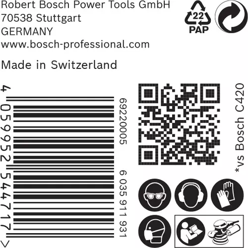 BOSCH Brúsny papier EXPERT C470 s viacerými otvormi pre excentrické brúsky, 125 mm, zrnitosť 320, 50 ks (6)