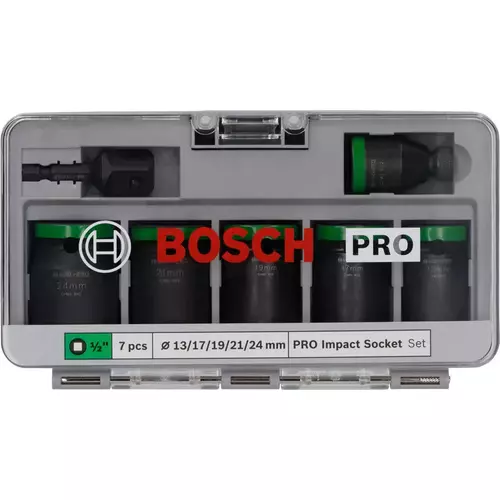 BOSCH Sada nástrčných kľúčov PRO Impact Socket Set s adaptérom, 1/2