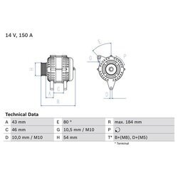 Alternátor BOSCH 0 986 044 400