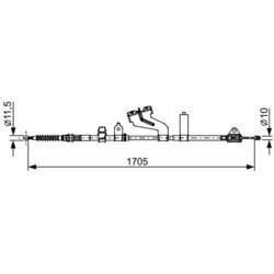 Ťažné lanko parkovacej brzdy BOSCH 1 987 482 654