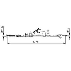 Ťažné lanko parkovacej brzdy BOSCH 1 987 482 655