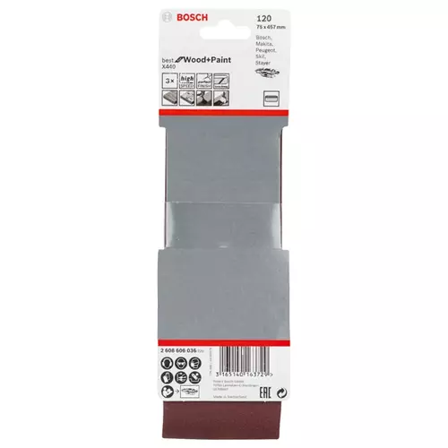 BOSCH Brúsny pás PRO X440, 75 × 457 mm, G120, 3 ks (14)