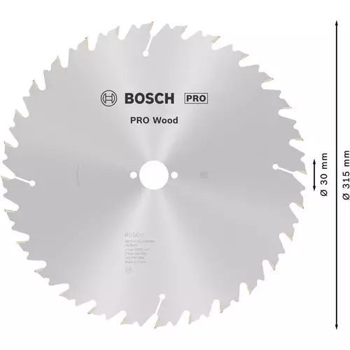 BOSCH Kotúč PRO Wood na drevo pre okružné píly, 315 x 3,2 x 30 mm (5)