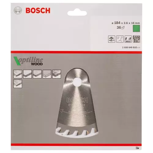 BOSCH Kotúč PRO Wood na drevo pre okružné píly, 184 x 2,6 x 16 mm (20)