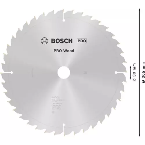 BOSCH Kotúč PRO Wood na drevo pre okružné píly, 305 x 2,5 x 30 mm (5)