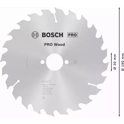 BOSCH Kotúč PRO Wood na drevo pre okružné píly, 190 x 2 x 30 mm (5)