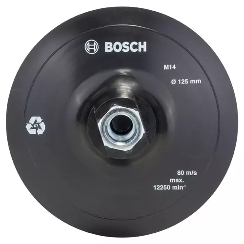 BOSCH Gumová brúsna doska pre uhlové brúsky, systém upínania na suchý zips, 125 mm