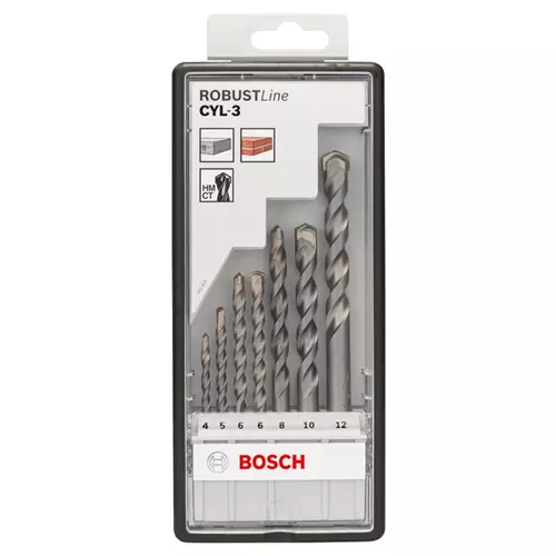 BOSCH 7-dielna sada vrtákov do betónu CYL-3 Robust Line, 4 – 12 mm (2)