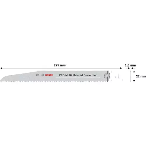 BOSCH Pílový list PRO Multi Material Demolition S 1110 VF 1,6 x 22 x 225 mm, 5 ks