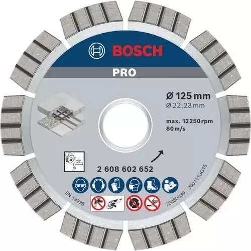 BOSCH Diamantový kotúč PRO Concrete, 125 x 22,23 mm (6)