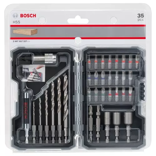 BOSCH 35-dielna sada skrutkovacích bitov HSS Extra Hard, PH, PZ, SL, H, T (3)