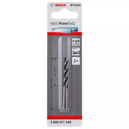 BOSCH Skrutkovitý vrták HSS PointTeQ 3,0 mm