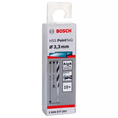 BOSCH Skrutkovitý vrták HSS PointTeQ 3,3 mm