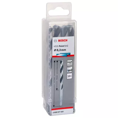 BOSCH Skrutkovitý vrták HSS PointTeQ 8,3 mm