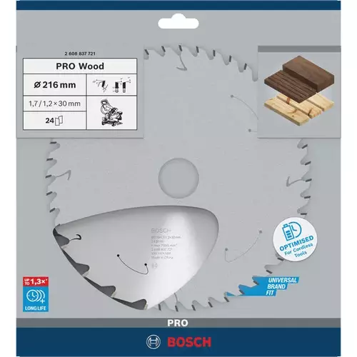 BOSCH Kotúč PRO Wood cordless na drevo pre akumulátorové okružné píly, 216 x 1,7 x 30 mm (4)