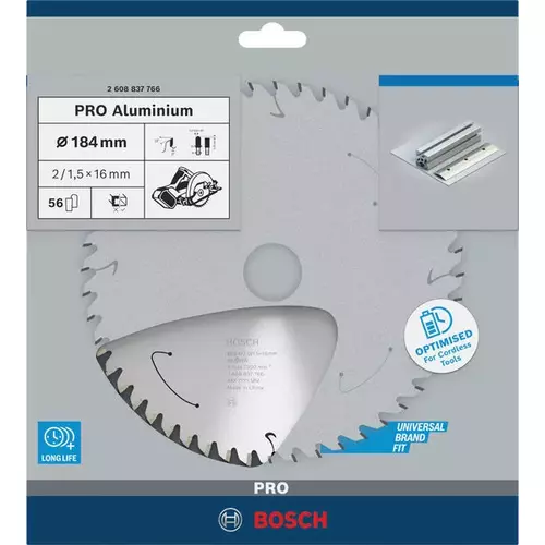 BOSCH Kotúč PRO Aluminium cordless na hliník pre akumulátorové okružné píly, 184 x 2 x 16 mm (4)