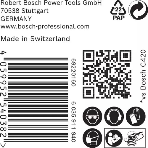 BOSCH Brúsny papier EXPERT M480 pre excentrické brúsky, 150 mm, zrnitosť 120, 50 ks (6)